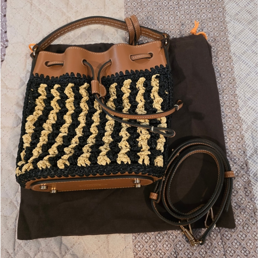NWT Tod's Micro Raffia Bucket Bag Authentic - Picture 5 of 16